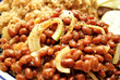 Delicious Side of Brown Beans with Onion Slices