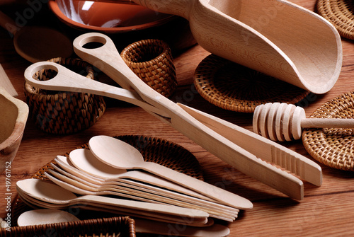 Photo: utensili da cucina in legno - pinza utensili da cucina in legno - pinza