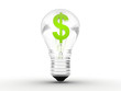 Dollar sign in lightbulb