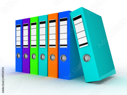 Illustration: Row of color office folders Row of color office folders