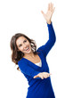 Woman carring, holding or showing something