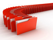 folders in rush 3d concept - many folders