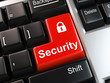 security key on the keyboard of laptop computer