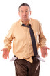 Man with empty pockets