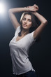 Fashion shoot of young sexy woman in lingerie