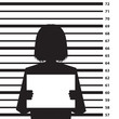 Police criminal record background with woman