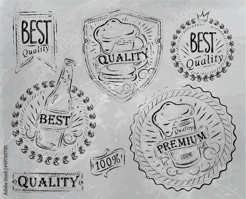 Vector: Beer Quality elements gray Beer Quality elements gray