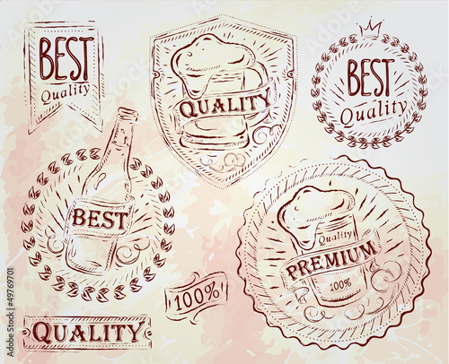 Vector: Beer Quality elements brown Beer Quality elements brown