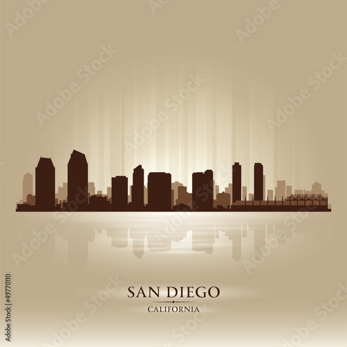 Vector: San Diego California skyline city silhouette San Diego California skyline city silhouette