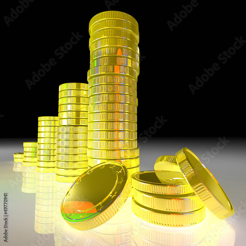 Illustration: Pile Of Coins Showing Successful Business Pile Of Coins Showing Successful Business