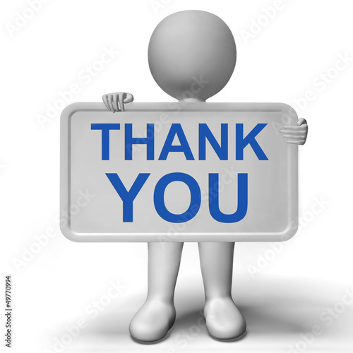 Illustration: Thank You Sign Showing Thanks And Gratefulness Thank You Sign Showing Thanks And Gratefulness