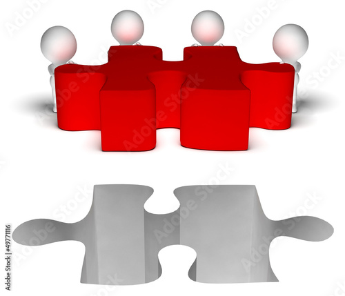 Illustration: Completing Jigsaw Shows Solving Completing Or Achievement Completing Jigsaw Shows Solving Completing Or Achievement