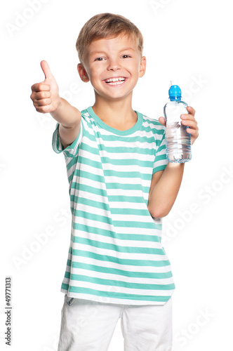 Photo: Boy with bottle of water Boy with bottle of water