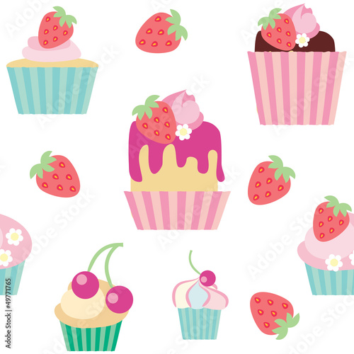 Vector: Seamless vector pattern cakes Seamless vector pattern cakes