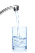 Glass filled with drinking water from tap.