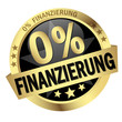 Button mit Banner " 0% FINANZIERUNG "