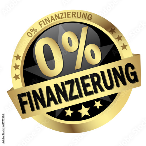 Vector: Button mit Banner " 0% FINANZIERUNG " Button mit Banner " 0% FINANZIERUNG "