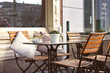 Foto: Morning street cafe in Gorinchem. Netherlands Morning street cafe in Gorinchem. Netherlands