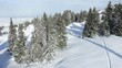 Paysage de neige en station