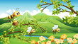Bees near the mountain