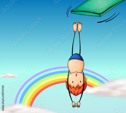 Vector: A boy diving A boy diving