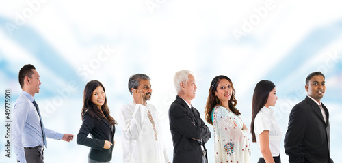 Photo: Group of Multiracial Asian people lined up. Group of Multiracial Asian people lined up.