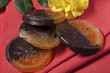 candied orange with chocolate, dessert