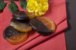 candied orange with chocolate, dessert