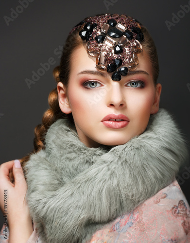 Photo: Elegance. Classy European Woman with Diamond Diadem. Jewellery Elegance. Classy European Woman with Diamond Diadem. Jewellery