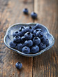 Blueberries on a small ceramic plate