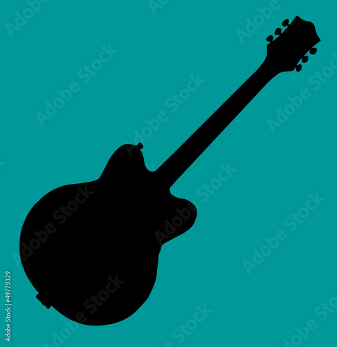 Illustration: Guitar with blue background Guitar with blue background