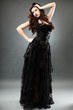 Elegant brunette girl in full length