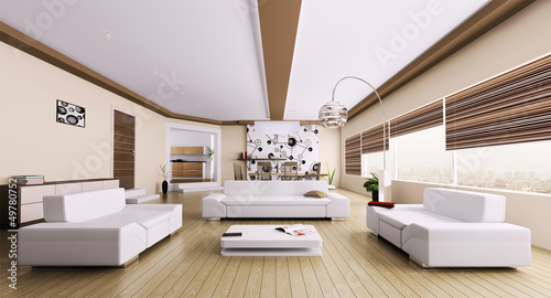 Photo: Modern apartment interior 3d render Modern apartment interior 3d render