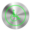 Edelstahl Rollstuhl Button Grün