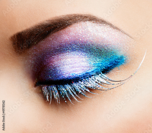 Photo: Eye Makeup. Beautiful Eyes Glitter Make-up Eye Makeup. Beautiful Eyes Glitter Make-up