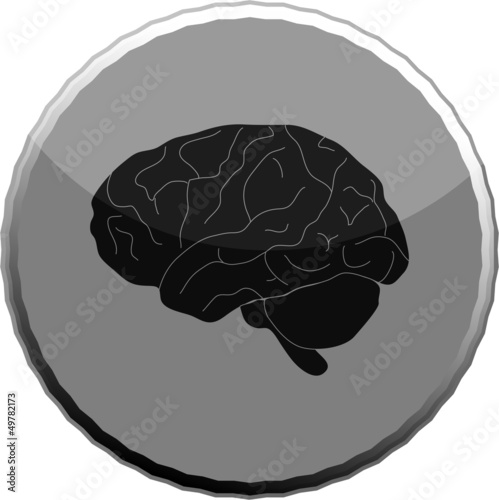 Vector: Brain Web Icon round Brain Web Icon round