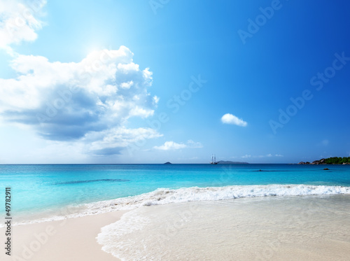 Photo: Anse Lazio beach at Praslin island, Seychelles Anse Lazio beach at Praslin island, Seychelles