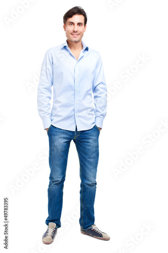 Photo: Full length portrait of happy handsome young man Full length portrait of happy handsome young man