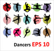 Vector silhouettes of dancers
