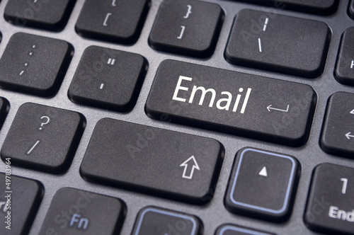 Photo: email concepts, messages on keyboard email concepts, messages on keyboard
