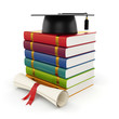 Books with graduation cap