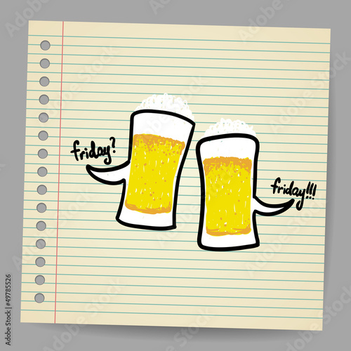 Vector: Doodle bubbles with beer Doodle bubbles with beer