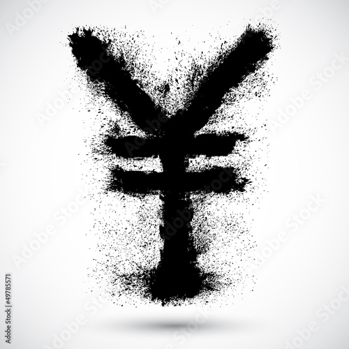 Vector: Yen grunge sign Yen grunge sign