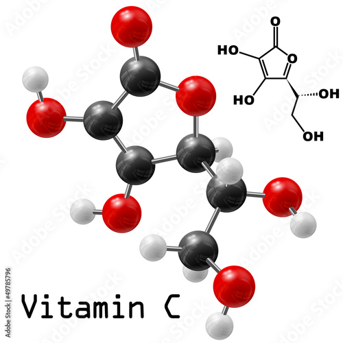 Vector: vitamin C molecule vitamin C molecule
