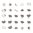 Hand Drawn Weather Icon Set. Vector