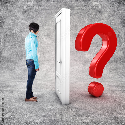 Photo: Girl before a door Girl before a door