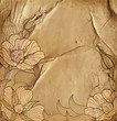 Vector: congratulation vintage vector background with drawing flowers congratulation vintage vector background with drawing flowers
