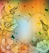 vector Valentine's Day background with flowers and heart on the