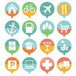 Vector map elements in retro style