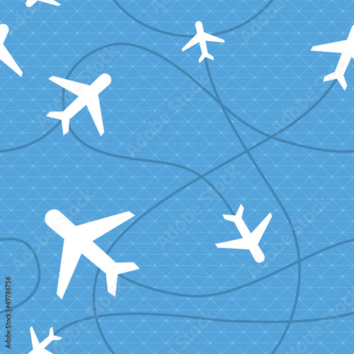 Vector: Vector seamless pattern with plane icons Vector seamless pattern with plane icons